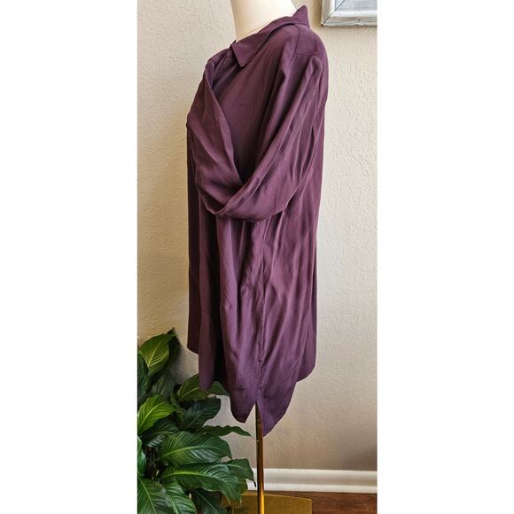 J. Jill Women's Long Sleeve Soft Button Front Tunic Shirt Top Size L Deep Purple - Picture 3 of 7